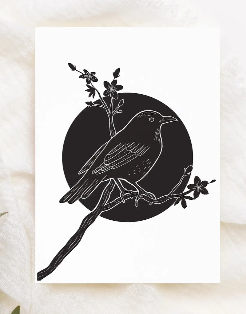 Black Raven Birthday Card