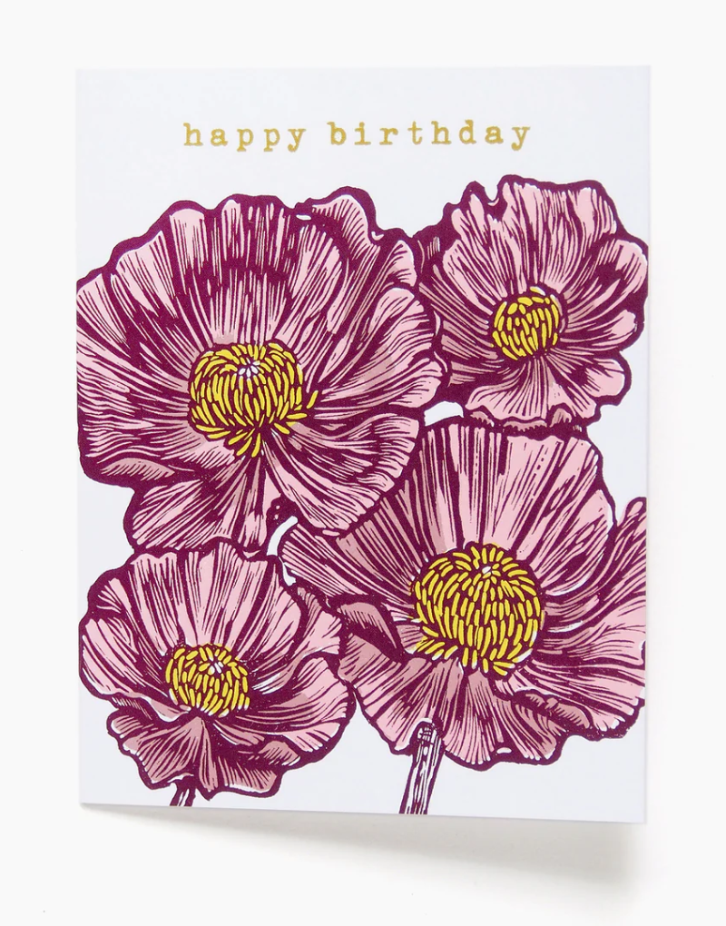 Poppies Vintage Style - Happy Birthday