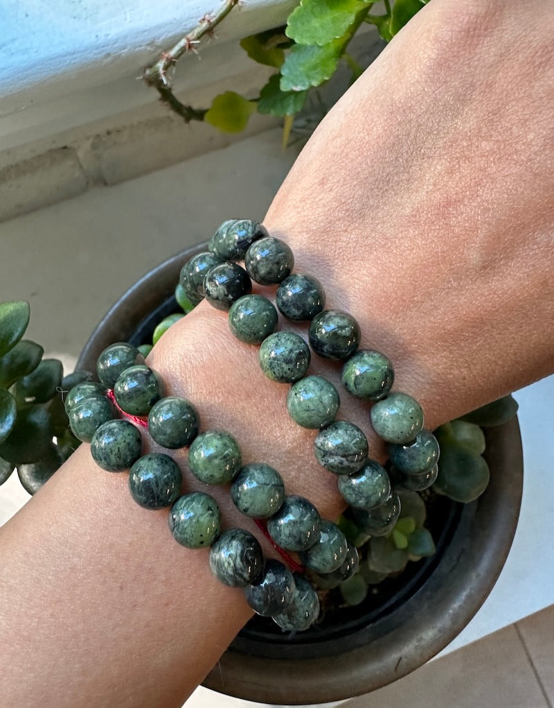 BC Jade Bracelet - 8mm B Round (Dark)