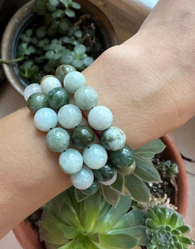 Jade Burma Bracelet - 10mm  Round