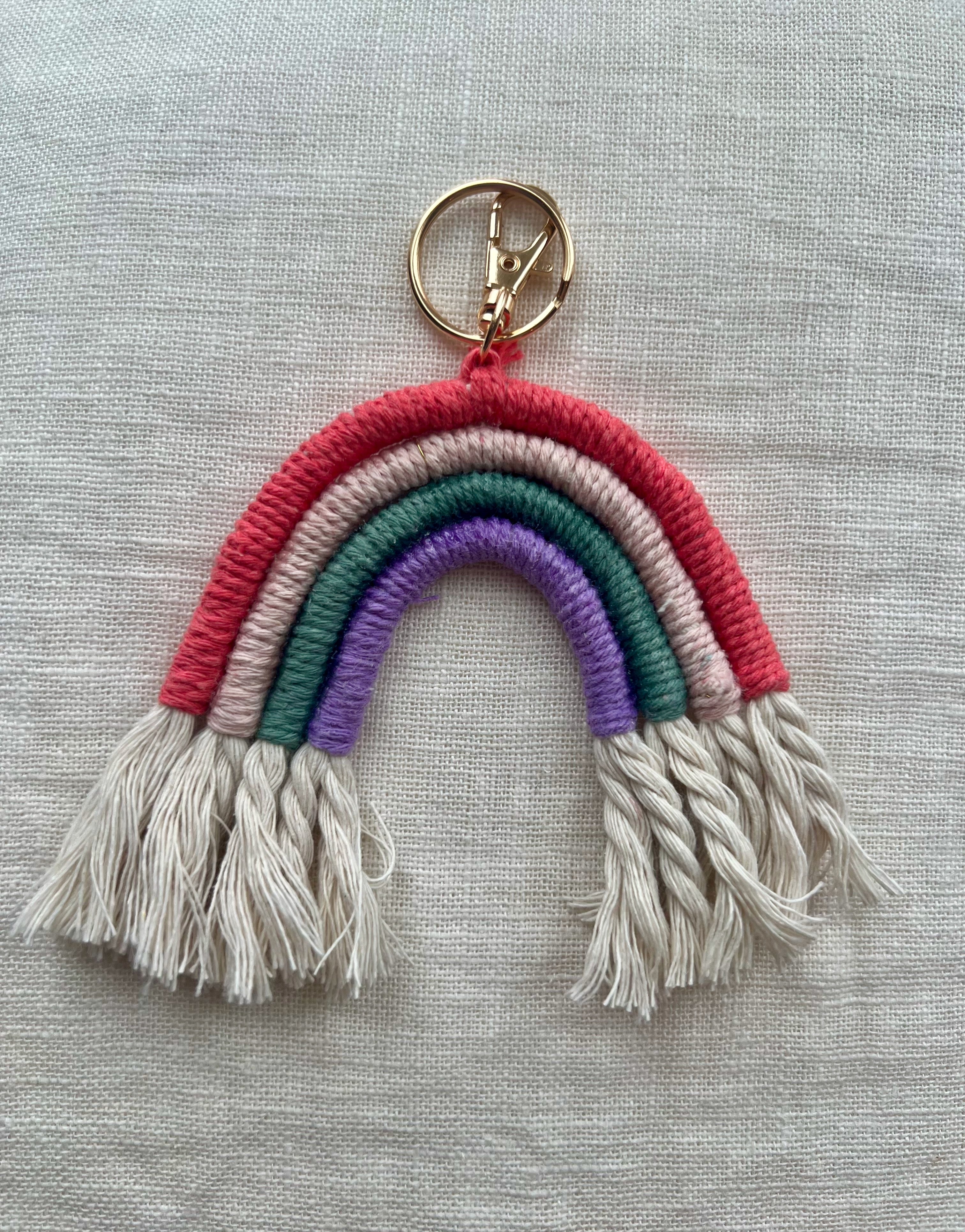 Rainbow Woven Keychain - Light