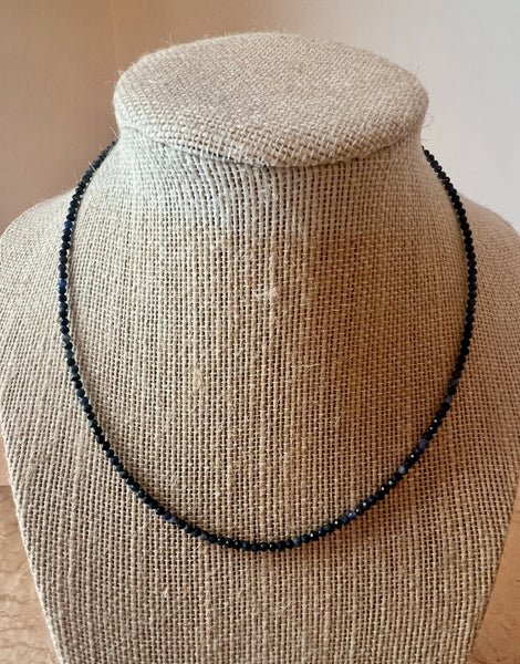 BLACK TOURMALINE BEADED NECKLACE