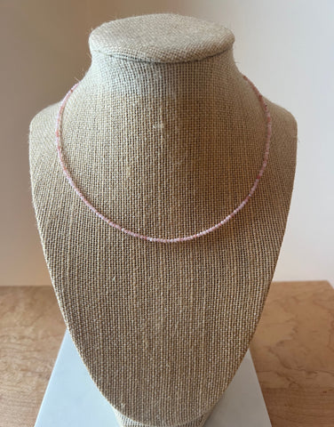 PINK OPAL BEADED NECKLACE