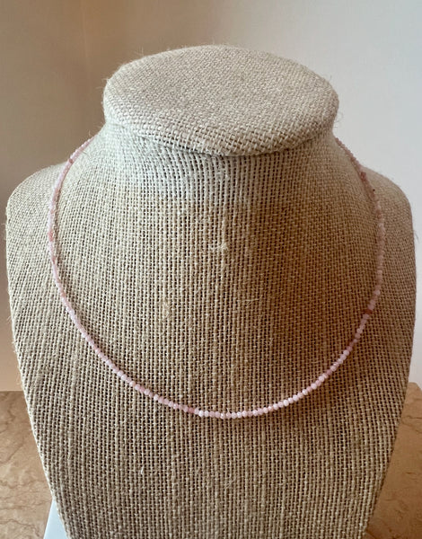 PINK OPAL BEADED NECKLACE