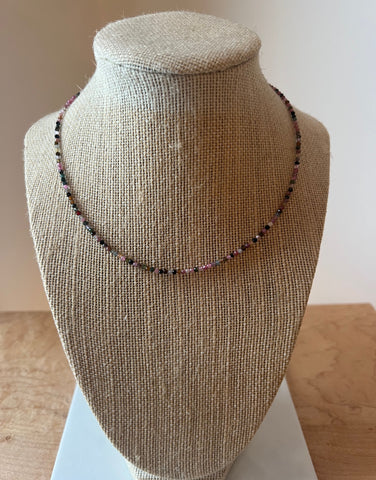 MULTI-TOURMALINE  BEADED NECKLACE