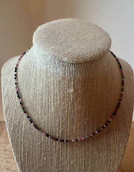 MULTI-TOURMALINE  BEADED NECKLACE