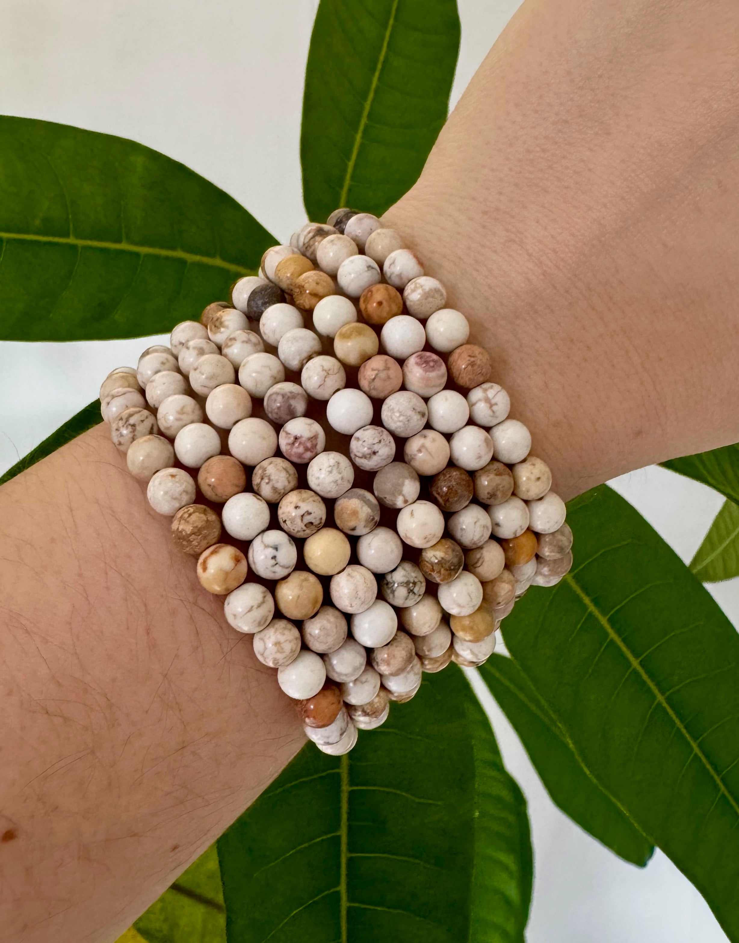 Multi-Howlite Bracelet 6mm round