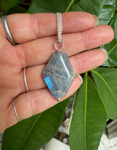 LABRADORITE FACET PENDANT