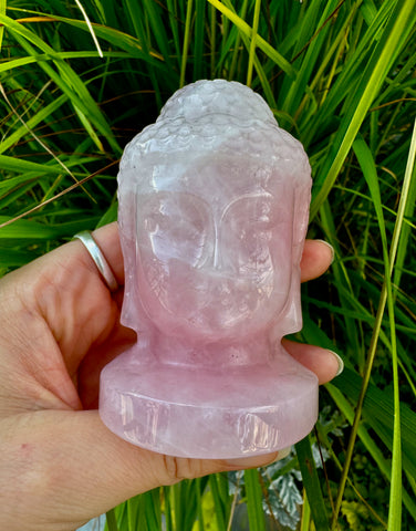 ROSE QUARTZ BUDDHA HEAD