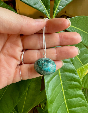 CHRYSOCOLLA DONUT PENDANT