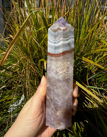 Amethyst Agate Polished Point