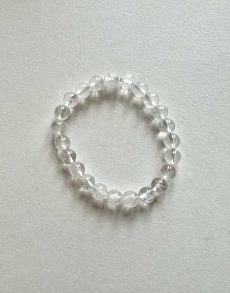 CLEAR QUARTZ - 8MM ROUND BRACELET