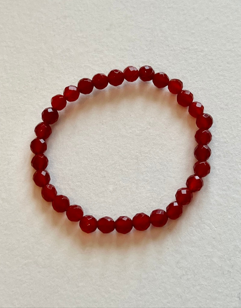 Carnelian 6mm Facet Bracelet