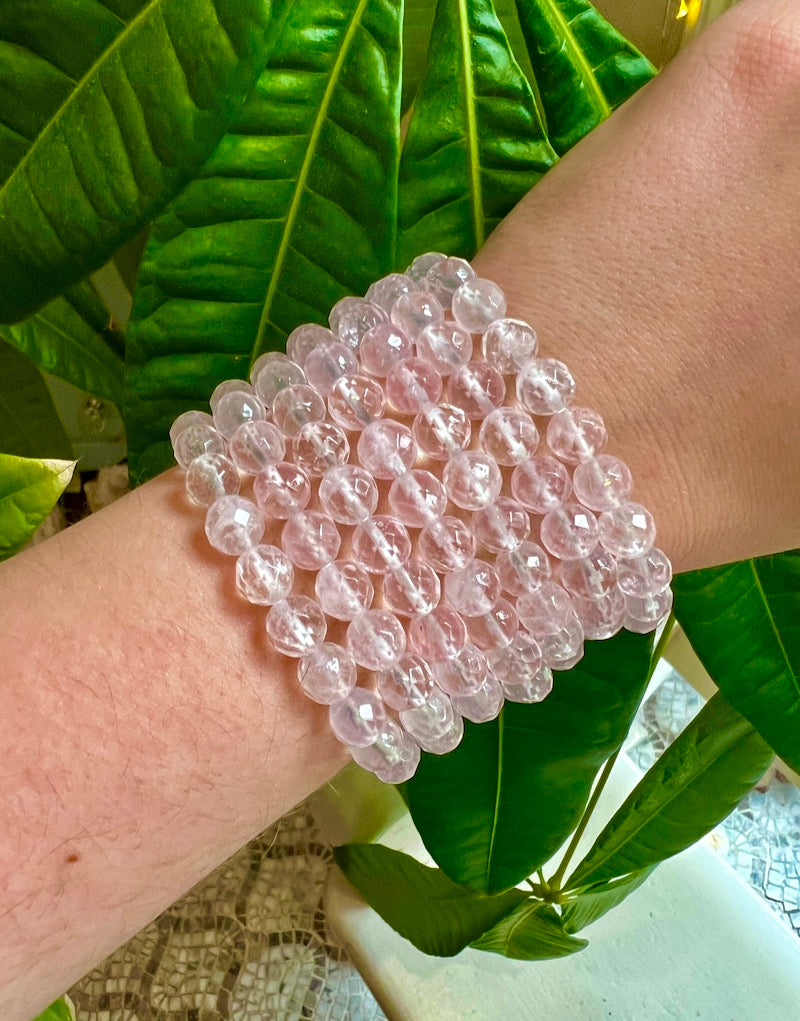 Rose Quartz 8mm Facet Bracelet