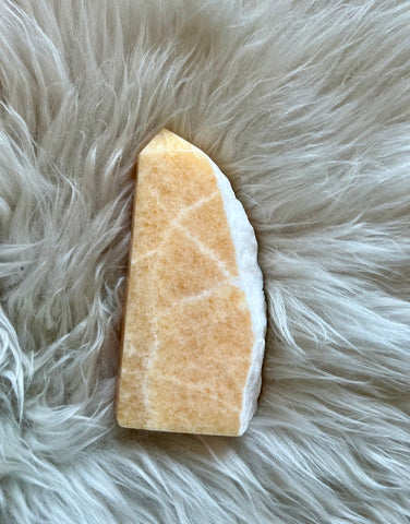 Orange Calcite Point - Polished/ Raw