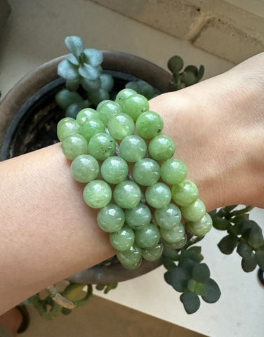 Jade BC Bracelet light - 8mm  Round