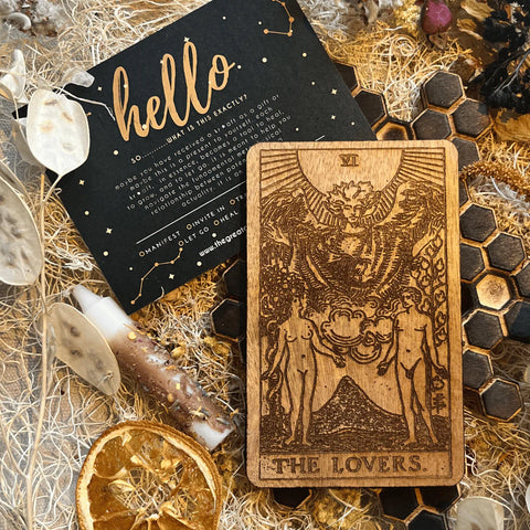 THE LOVERS - WOOD CARD