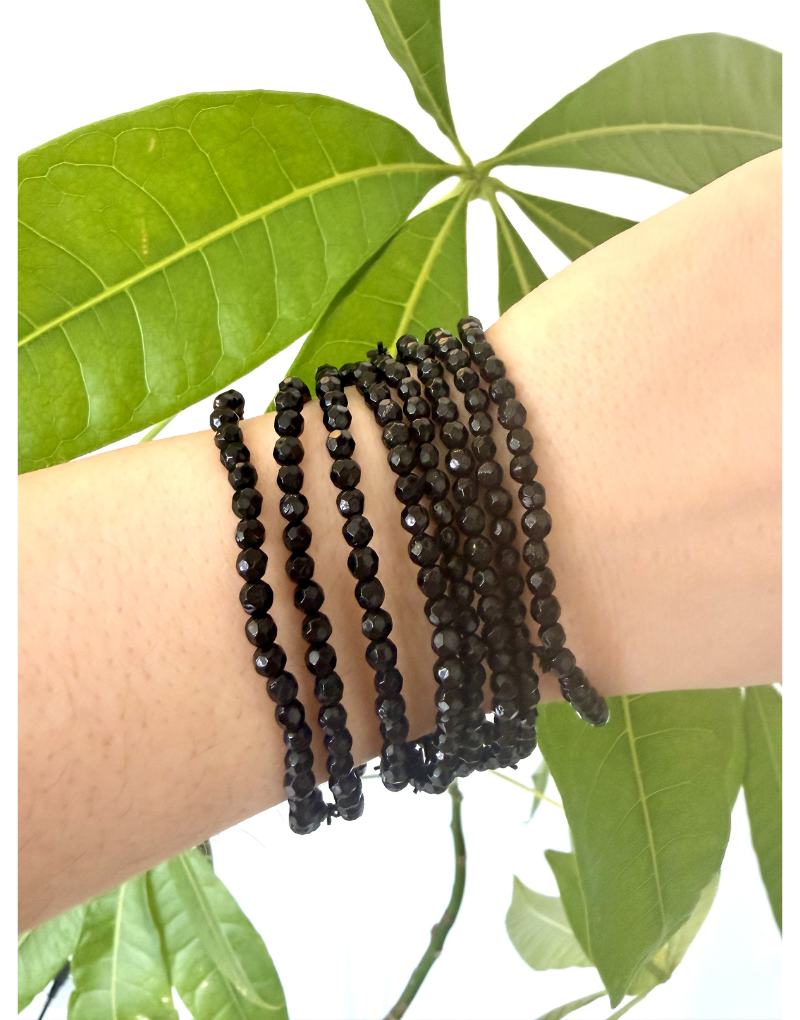 Tourmaline Black Bracelet- 4mm facet