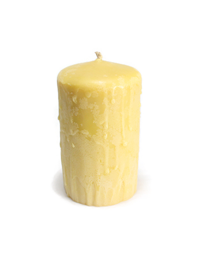 Beeswax Pillar Candle 4.5" Drip
