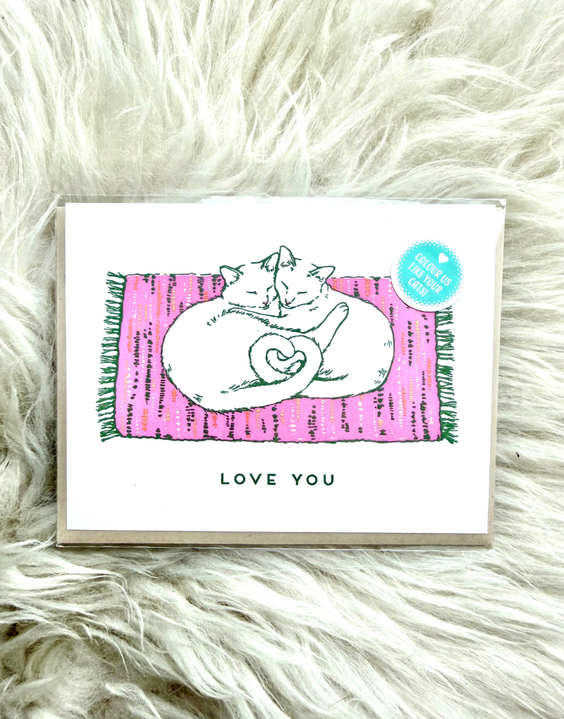 Colour Your Cat "Love you" - Blank Card