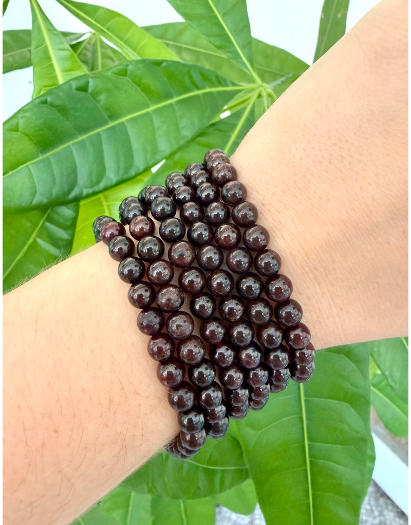 Garnet Red - 6mm Round Bracelet