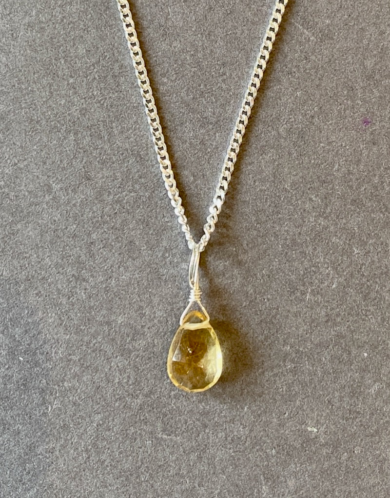 Citrine Pendant - Teardrop
