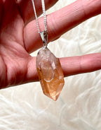 Quartz- Tangerine Raw Pendant