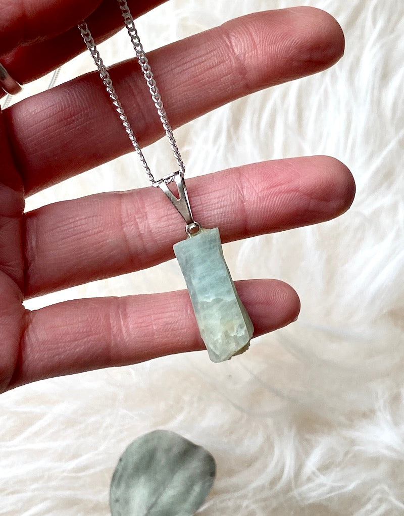 Aquamarine Raw Pendant