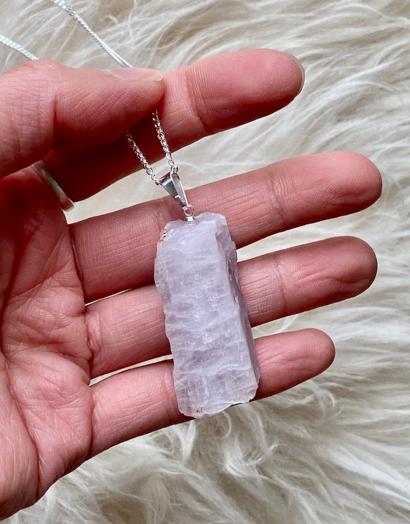 Kunzite Raw Pendant