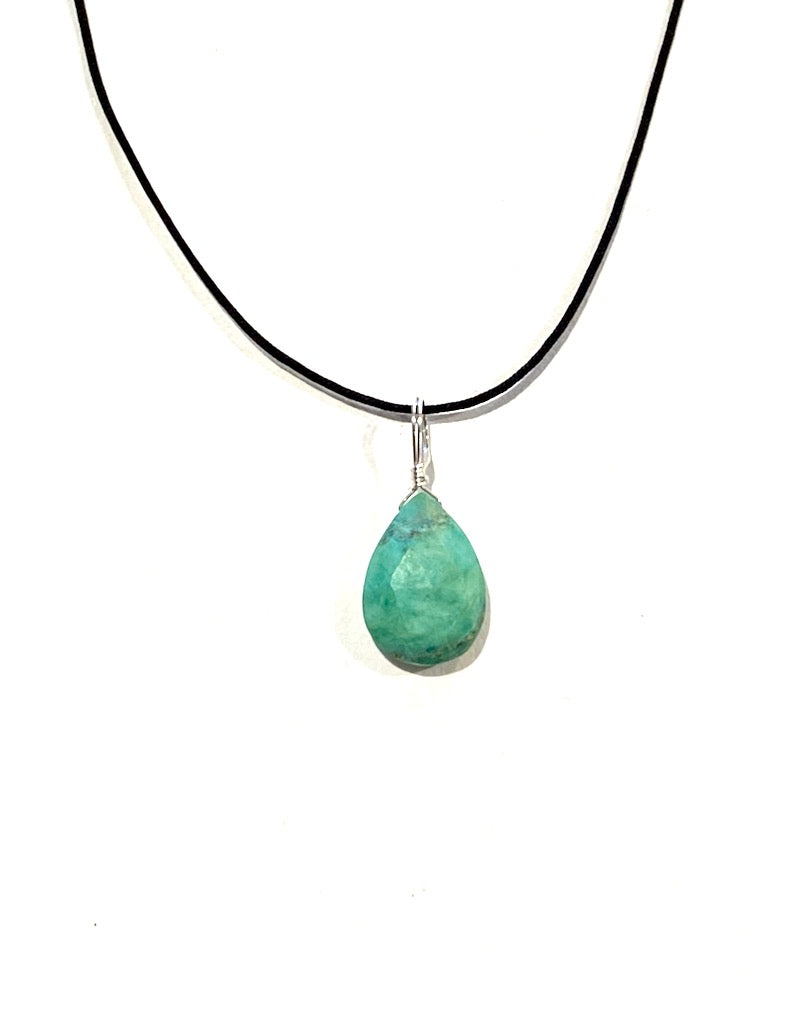 OPAL - GREEN/BLUE PENDANT - TEARDROP