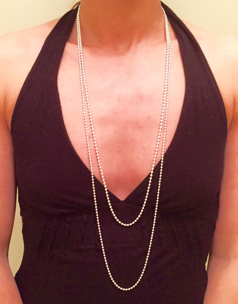 SILVER CHAIN - BALL - 30" - LRG