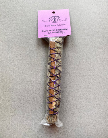 SMUDGE STICK - BLUE SAGE, CINNAMON & LAVENDER