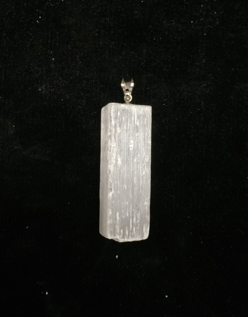 Selenite Raw Pendant