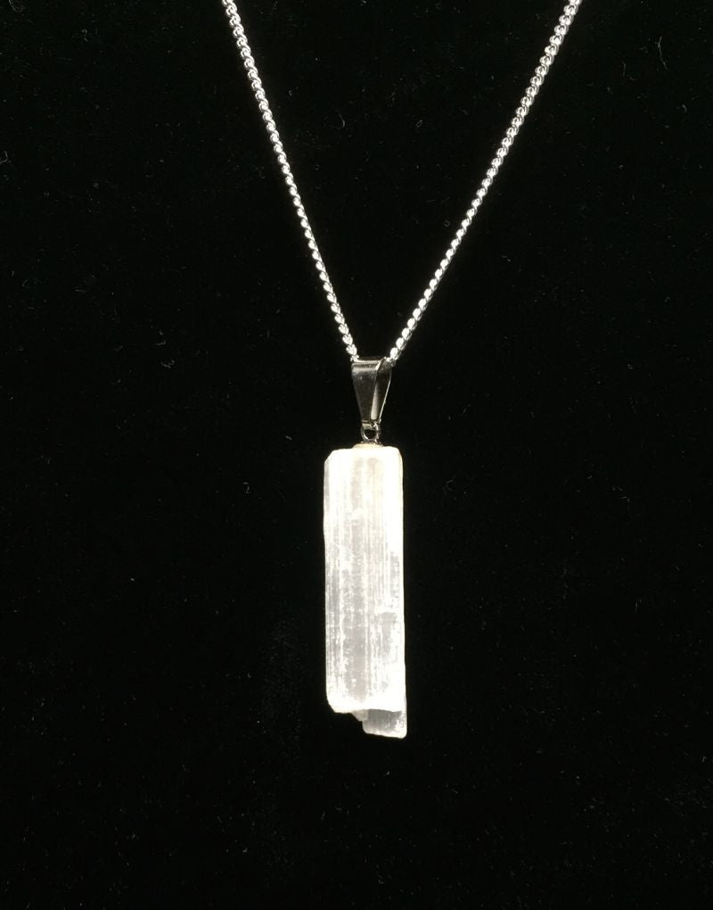 Selenite Raw Pendant